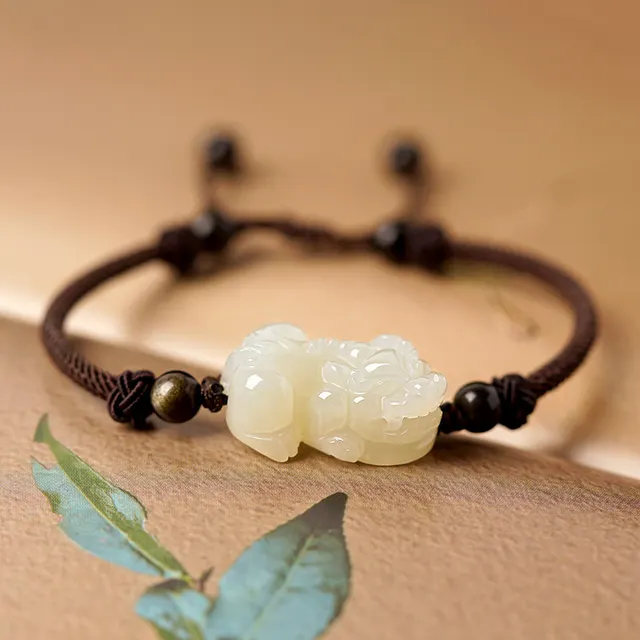 Hetian Jade Bracelet Black And Red Ropes Women Classic Brown Black - Shop at LoveMi