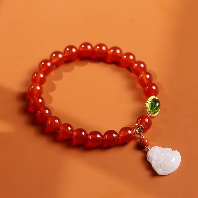 Original Design Natural Agate Bracelet Elegant Red Agate - Shop at LoveMi