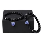 White Dot Blue Heart Bracelet