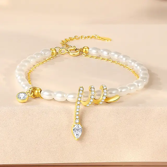 Pearl Snake Classic Style Snake Year Beaded Bracelet K Gold - Shop at LoveMi