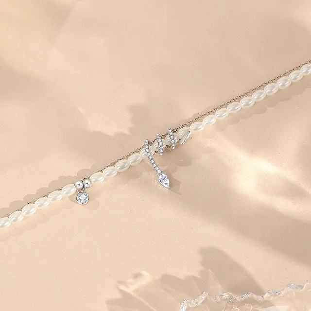 Pearl Snake Classic Style Snake Year Beaded Bracelet White Gold Color - Shop at LoveMi