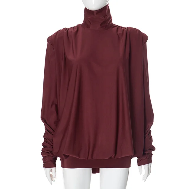 Women's Autumn Long Sleeve Narrow Dress Women Dark Red - Shop at LoveMi