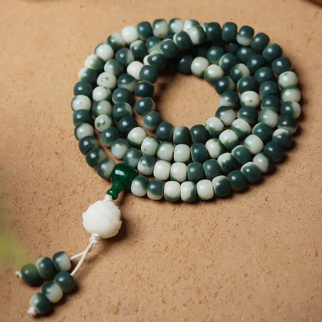 Lotus White Jade Bodhi Beads Bracelet Floating Flowers - Shop at LoveMi
