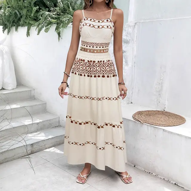 Tassel Ribbon Sling Top Two piece Overskirt Suit White - Shop at LoveMi