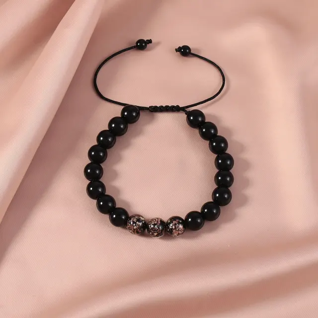 Beaded Adjustable Luminous Beads Bracelet Black - Shop at LoveMi