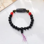 Agate Dzi Bead Nine Purple
