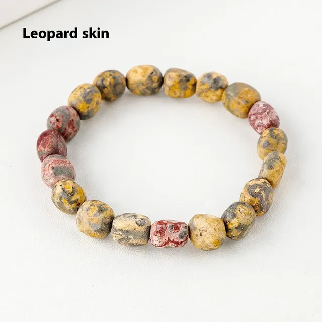 Natural Amethyst Large Particle Gravel Rolling Stone Bracelet Leopard Skin - Shop at LoveMi