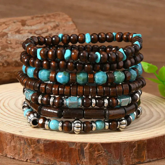 Stone Beaded Retro Fashion Bracelet Multicolor - Shop at LoveMi