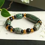 12 Green Tibet Beads