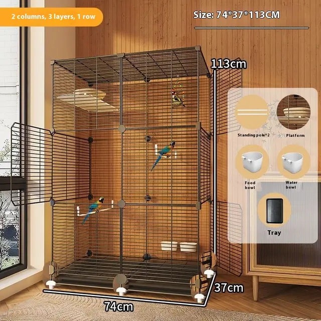 Parrot Cage New Splash proof Home Ecological Villa Black - Shop at LoveMi