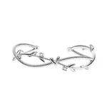 Young And Astringent Cross Twisted Design Branch Sprout Bracelet - White Gold Color Z4136