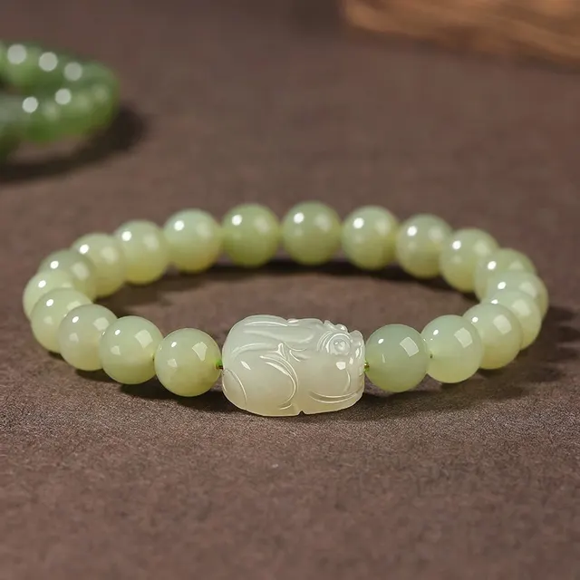 Women's Gray Jade Ethnic Style Jade Bracelet 10Mm - Shop at LoveMi
