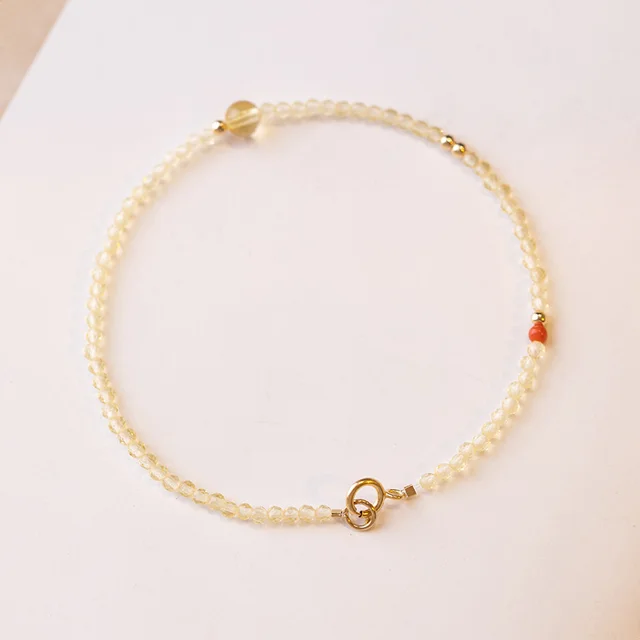 Women's Retro Versatile Yellow Crystal Bracelet Cut Surface Yellow Crystal - Shop at LoveMi