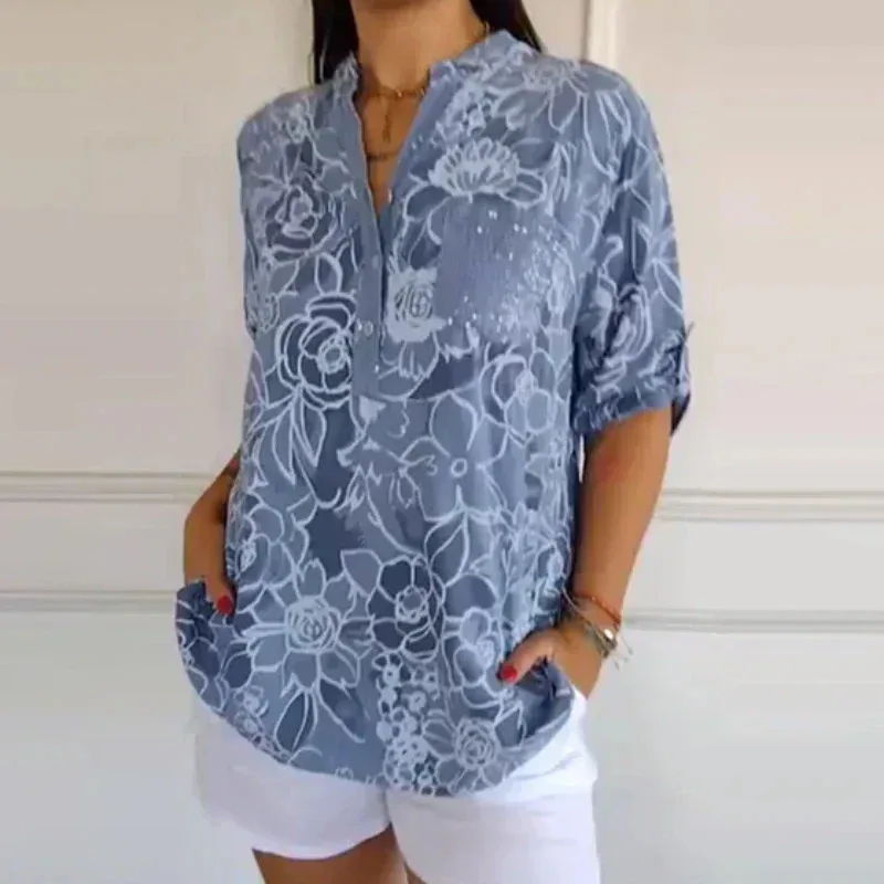Fashion Casual Trend Floral Print Blouse Image 02 - Shop at LoveMi