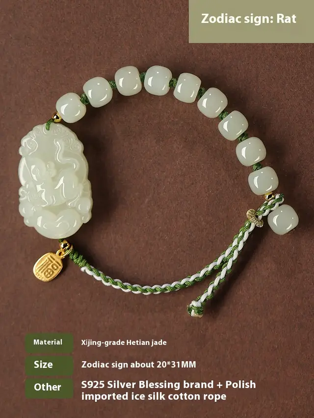 Year Of Rabbit Birth Year Bunny Bracelet Hetian Jade Twelve Zodiac Red Rope Bracelet Rat - Shop at LoveMi