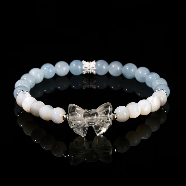 Female Versatile Star Crystal Cat Head Bracelet Blue Crystal Bow Bracelet - Shop at LoveMi