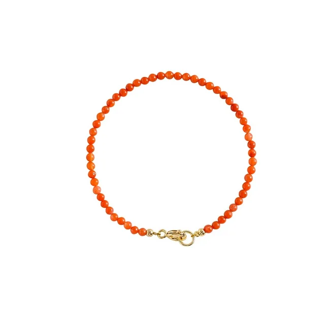 Women's Retro Versatile Natural Southern Red Agate Bracelet Persimmon Red 3A - Shop at LoveMi