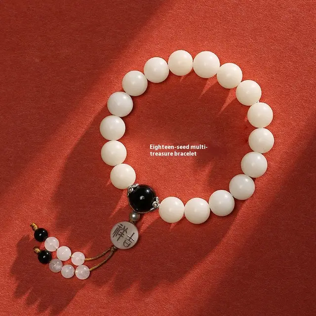 Niche Couple White Jade Bodhi Bracelet Black - Shop at LoveMi