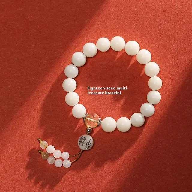 Niche Couple White Jade Bodhi Bracelet Gold - Shop at LoveMi
