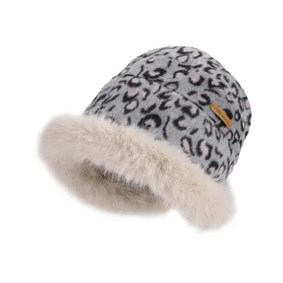 Autumn And Winter Brushed And Padded Hats Women's Fashion High grade Plush 8967 Gray Powder - Shop at LoveMi