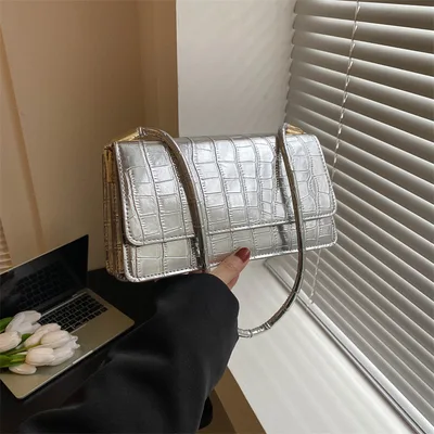 Fashionable New Small Fashion Portable Shoulder Messenger Bag Silver - Shop at LoveMi