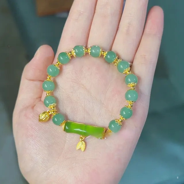 Bamboo Special interest Design Exquisite Bracelet Green - Shop at LoveMi