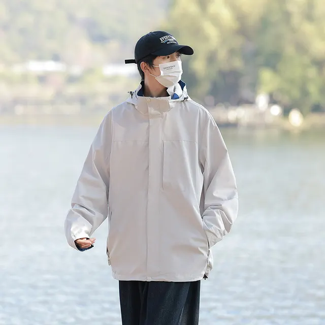Leisure Sports Outdoor Couple Windproof Jacket Khaki Royal Blue - Shop at LoveMi
