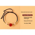 Classic Black Chic Red Agate