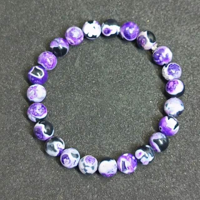 Ladies Bracelet Natural Agate Bohemian 8mm Lp2105Color - Shop at LoveMi