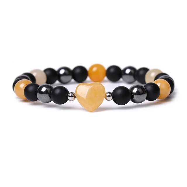 Lvdongling Tigereye Hand cut Peach Heart Bracelet Old Topaz - Shop at LoveMi