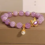 Mauve Jade Rabbit Bracelet