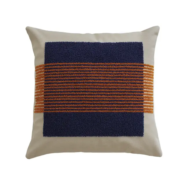 Washed Canvas Geometric Pillow Cover Nordic Home Decoration Office Car Beige Base Sets - Shop at LoveMi