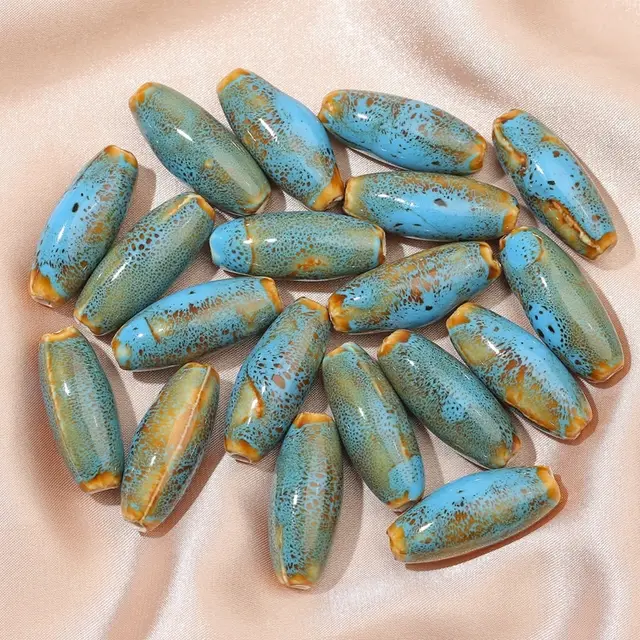 Ceramic Ornament Accessories Braceletnecklace Braiding Material Package Bullet Beads Blue - Shop at LoveMi