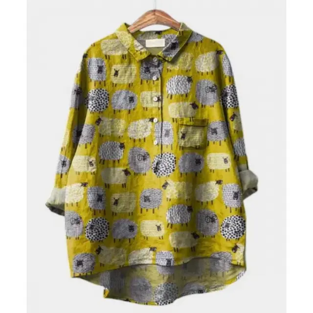 Women's Summer Loose Casual Graffiti Printing Long Sleeve Shirt Style47 - Shop at LoveMi