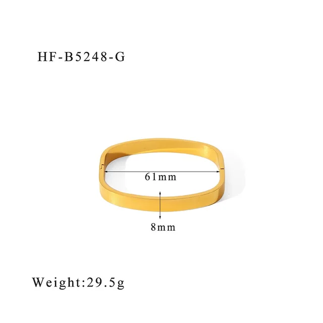 Stainless Steel Gold Plating Mirror Polishing Personality Ladies' Bracelet Hf B5248 G - Shop at LoveMi