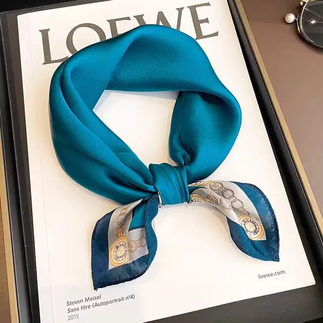 High end Ladies' Small Square Handkerchief Peacock Blue Pocket Watch - Shop at LoveMi