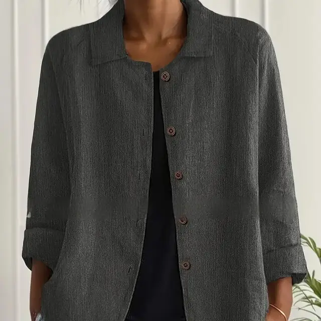 Women's Spring And Summer New All match Collar Slimming Cardigan Coat Dark Gray - Shop at LoveMi