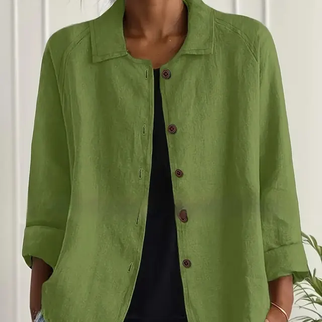 Women's Spring And Summer New All match Collar Slimming Cardigan Coat Green - Shop at LoveMi