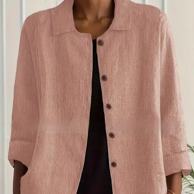 Women's Spring And Summer New All match Collar Slimming Cardigan Coat Peach - Shop at LoveMi
