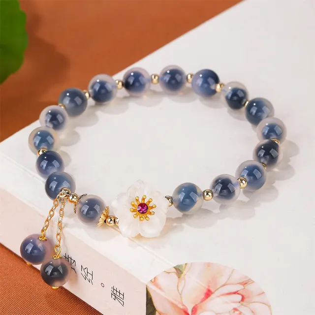 Sugar Heart Agate Bracelet Retro Minority High Sense Cherry Blossom Style - Shop at LoveMi