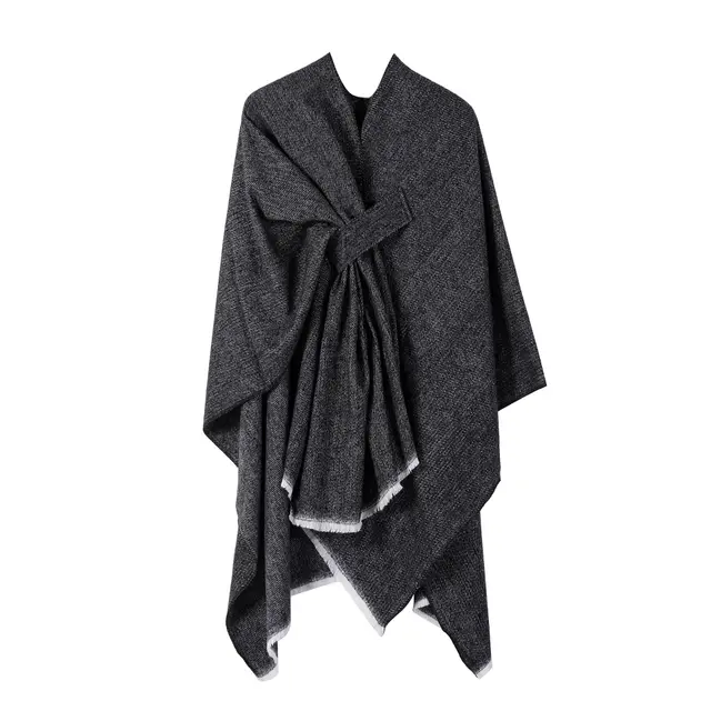 European And American Fashion Cashmere Plus Bar Shawl Women's Summer Black - Shop at LoveMi