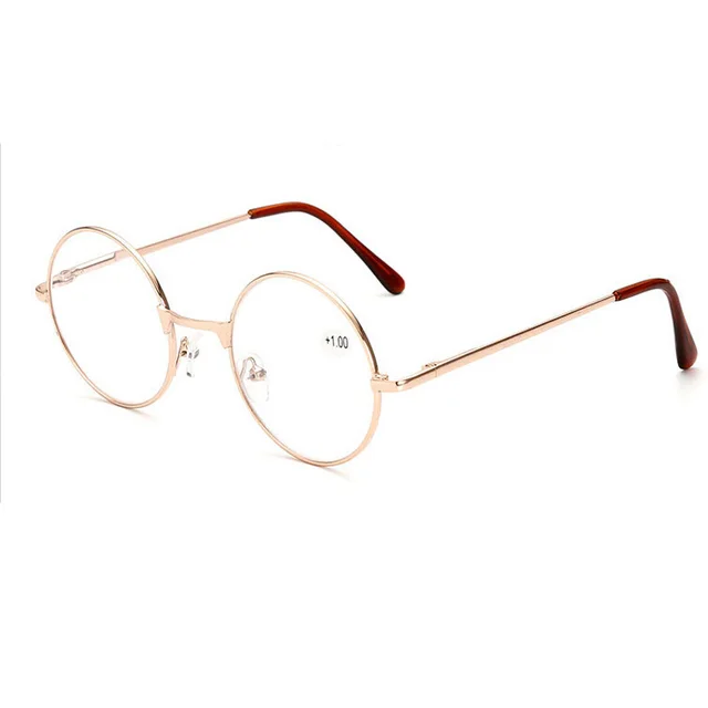 Classic Unbeaten Reading Glasses Perfect Circle Frame Gold - Shop at LoveMi