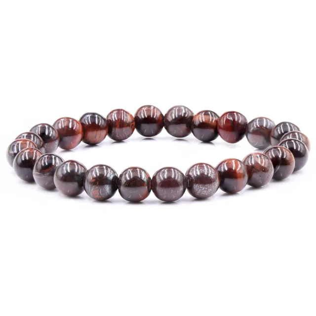 Natural Stone Beaded Elastic Bracelet European And American Refined Grace Crystal 93 Red Tiger Eye - Shop at LoveMi