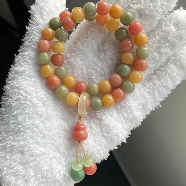 Peach Four Seasons Spring Bodhi Root Double Circle Bracelet Autumn Of Appreciation - Shop at LoveMi
