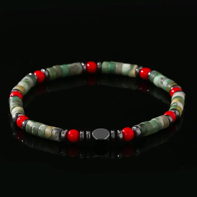 Bohemian Cylindrical Natural Stone Beads String Bracelet Fashion Ornament Bb24061115A - Shop at LoveMi