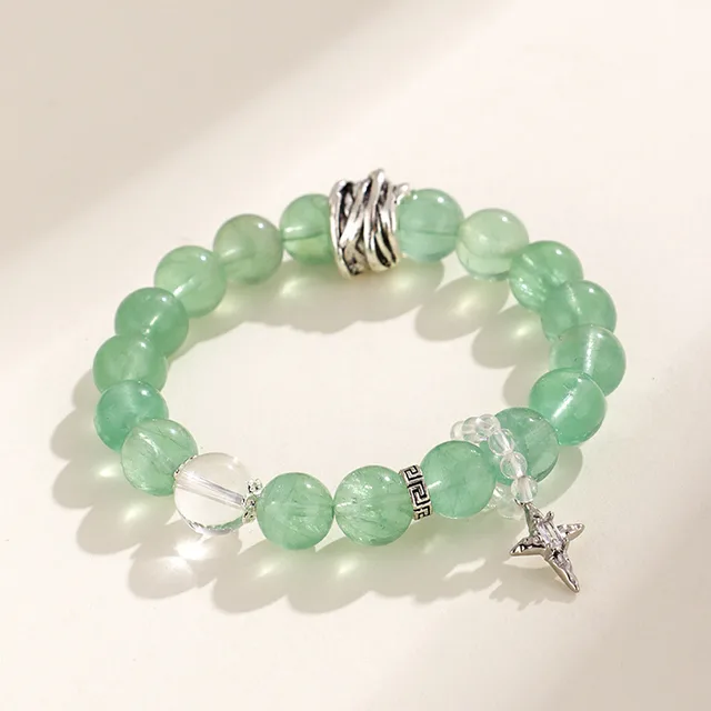 New Star Moon Princess Green Fluorite Bracelet For Women Stone Asterism - Shop at LoveMi