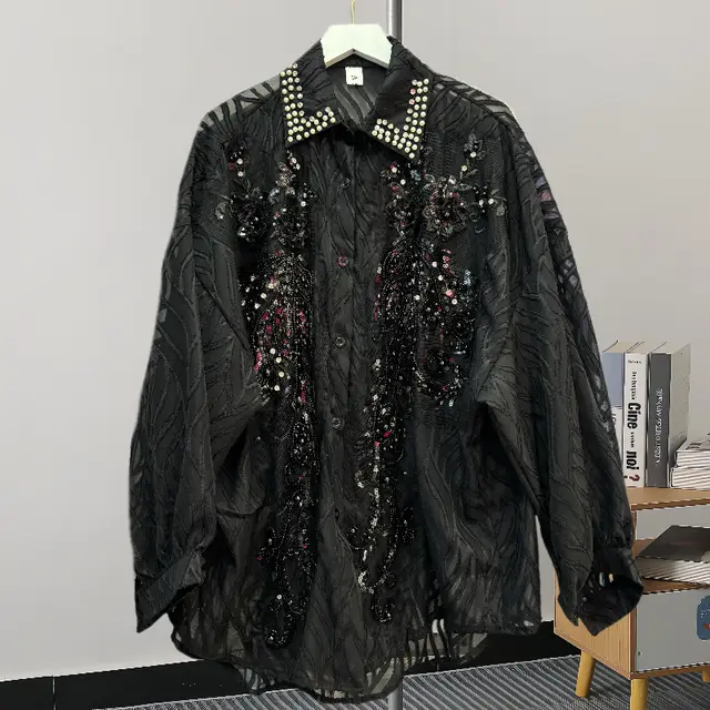 French Style Versatile Long Sleeve Shirt For Women Black - Shop at LoveMi