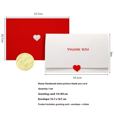Handmade Dark Pattern Blessing Handwritten Folding Greeting Card Thank You Greeting Card Set - Shop at LoveMi