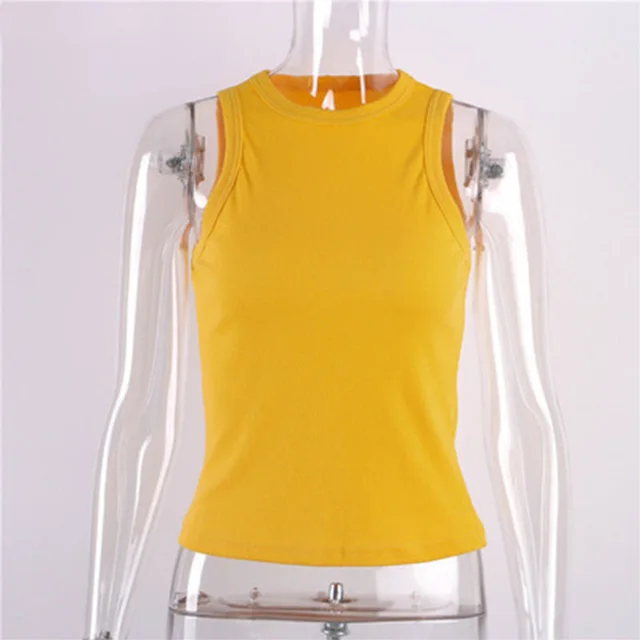 Summer Slim Fit Short Sexy Slim Fit Vest Tight Yellow - Shop at LoveMi