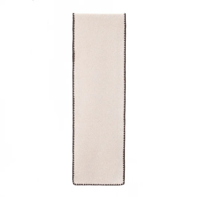 Double sided Men's Lady Couple Casual High grade Solid Color Scarf Flower Beige Coffee Line - Shop at LoveMi